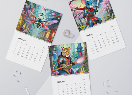 Neon Beasts: A Cyberpunk Odyssey Wall Calendars (2025)