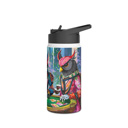 Cyberpunk Owl & Raven Stainless Steel Water Bottle