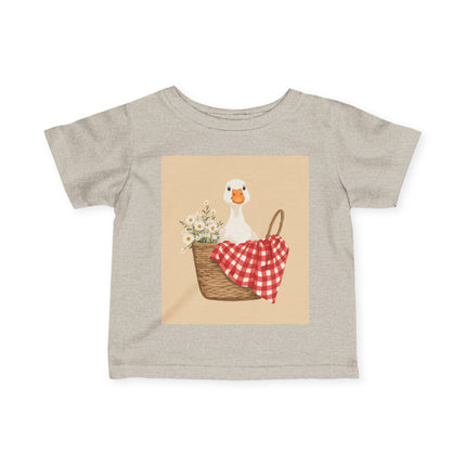 🦆🌼 The Little Daisy Basket Duckling Infant Fine Jersey Tee – Whimsical Woodland Charm