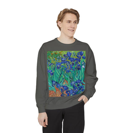Irises by Vincent Van Gogh Unisex Garment-Dyed Sweatshirt