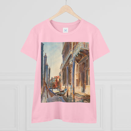 Gondola Moorings on the Grand Canal by John Singer Sargent Women's Midweight Cotton Tee