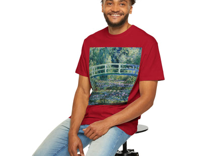 Water Lilies and Japanese Bridge by Claude Monet Unisex Garment-Dyed T-shirt