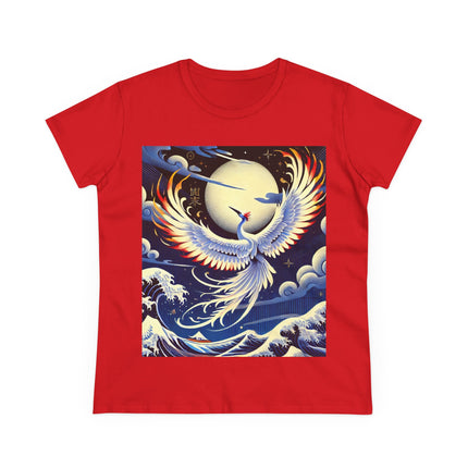 Majestic White Crane Cotton Tee