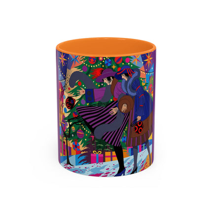 🎄✨ Christmas Among The Twinkling Trees Colorful Mug – Art Deco Holiday Fantasy
