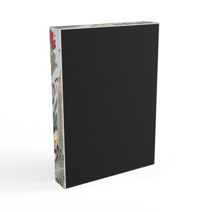 🌸🐈 The Lady And Puss In Boots Grand Floral Promenade Acrylic Art Block – Art Deco Fashion Whimsy
