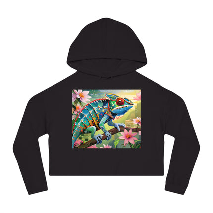 Camouflage Chameleon Cropped Hooded Sweatshirt