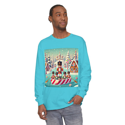 Nutcracker Candy-Striped Adventure Unisex Garment-dyed Long Sleeve T-Shirt
