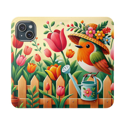 🌷🐦 The Little Garden Tender Flip Case – Sunshine, Care & Storybook Charm
