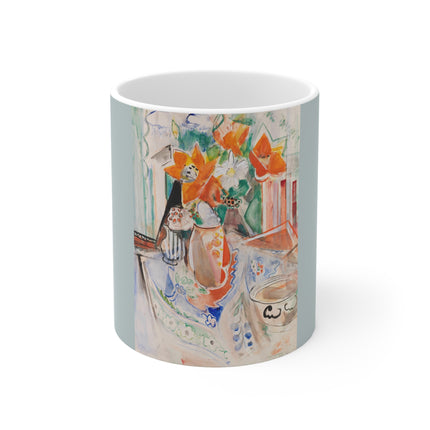 Floral Still Life by Oskar Moll Ceramic Mug 11oz