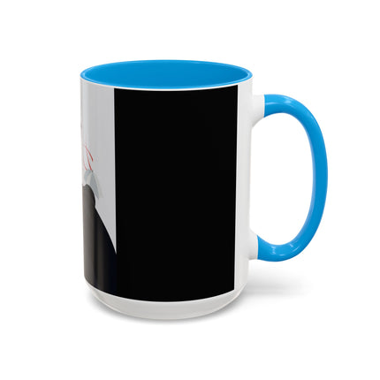 The Lady of Silver Umbrellas Colorful Mug (11oz, 15oz) – Art Deco Mystery, Elegant Fashion & Silver Dreamscape