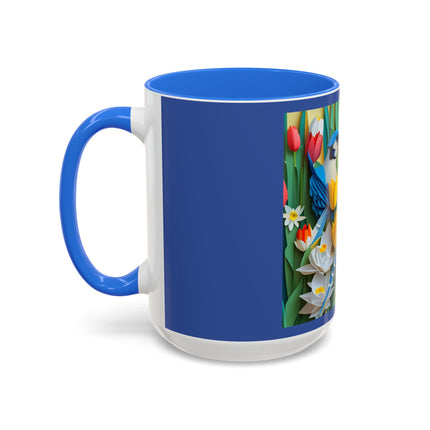Blue Jays in a Spring Garden Colorful Mugs (11oz, 15oz)