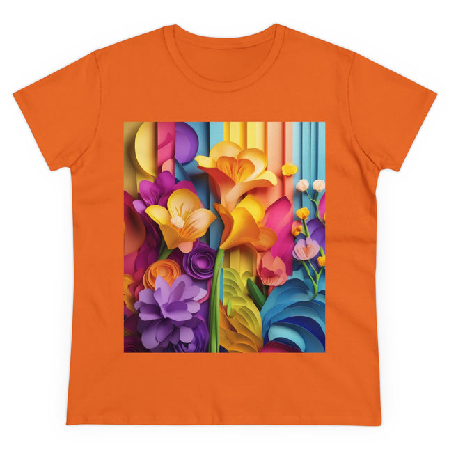 The Graceful Freesia Women's Midweight Cotton Tee