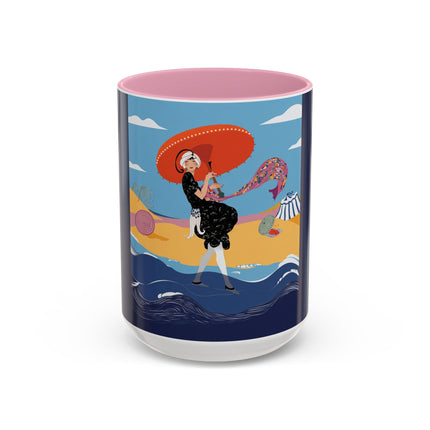 Beachside Promenade Colorful Mugs – Chic Summer Stroll & Coastal Glamour