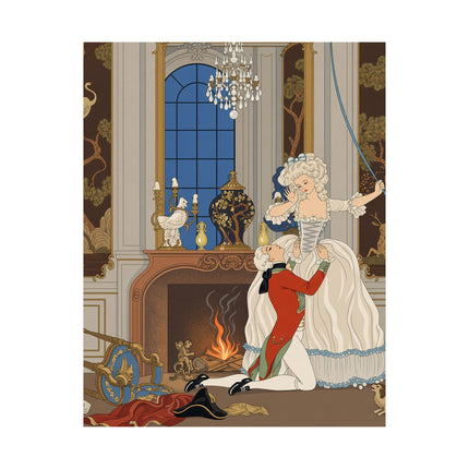 🔥🌹 L'Appât Matte Vertical Poster – George Barbier Art Deco Fireside Romance