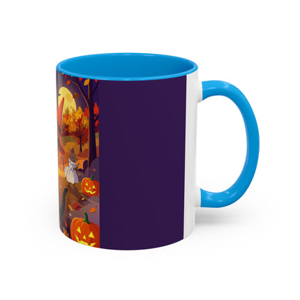 🐈‍⬛🎻 The Black Cat's Moonlit Melody Colorful Mug – Whimsical Halloween Music