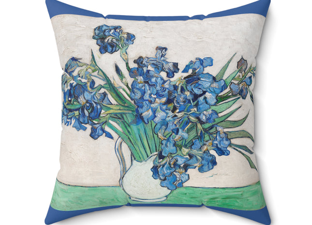 Irises by Vincent Van Gogh Spun Polyester Square Pillow