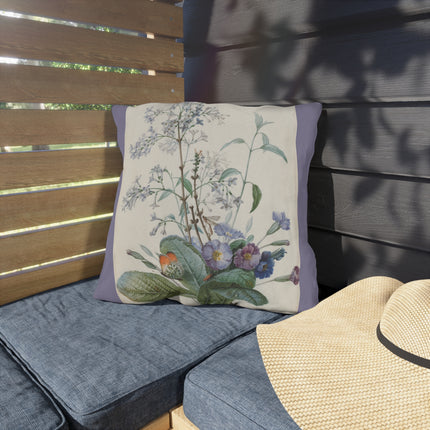A Bouquet of Flowers with Insects by Pierre Joseph Redouté Outdoor Pillows