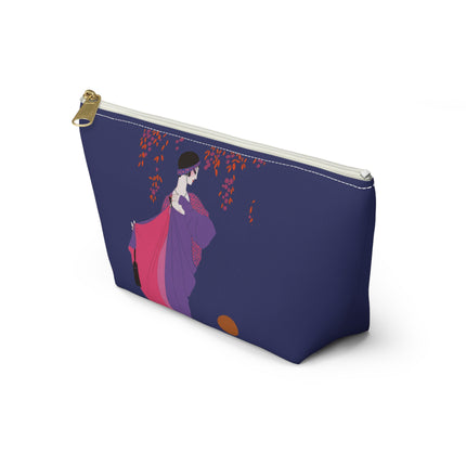 Crimson Shawl Geisha Cosmetic Bag – Elegant Mystery & Vibrant Grace