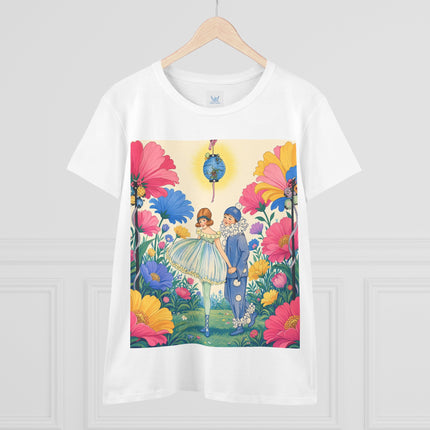 🌸🏮 The Lantern Garden Stroll Cotton Tee – Art Deco Floral Whimsy