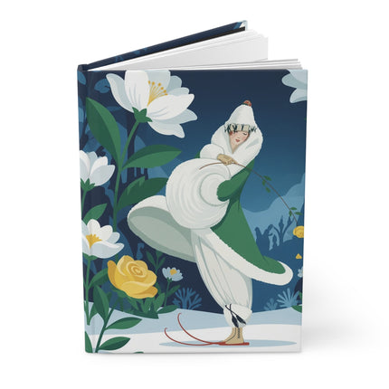 ❄️🌼 The Lady Of The Winter Flower Garden Hardcover Journal – Art Deco Alpine Elegance