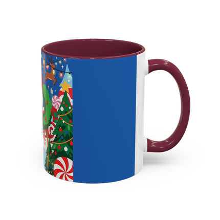 🦌🍬 The Lady Of The Peppermint Christmas Garden Colorful Mug – Colorful Art Deco Holiday Fantasy