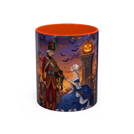🎃💙 The Pumpkin Lantern Courtship Colorful Mug – Romantic Halloween Elegance