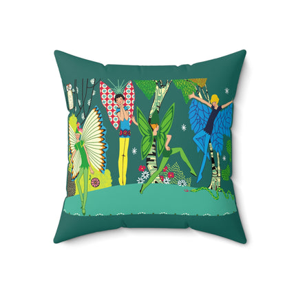 Enchanting Fairies of A Midsummer Night's Dream Spun Polyester Square Pillow
