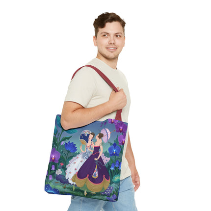 🌸☂️ The Ladies Of The Garden Promenade Tote Bag – Art Deco Floral Elegance