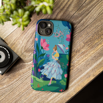 🌸☂️ A Stroll Through The Enchanted Forest Phone Case – Art Deco Floral Fantasy