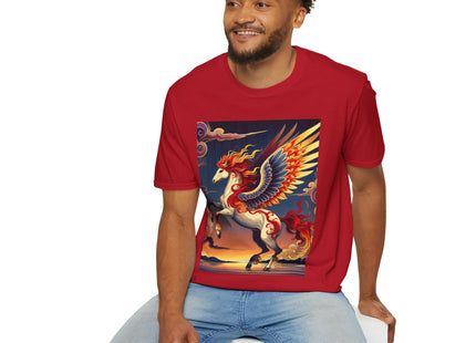 Flame-Winged Horse at Sunset Unisex Softstyle T-Shirt