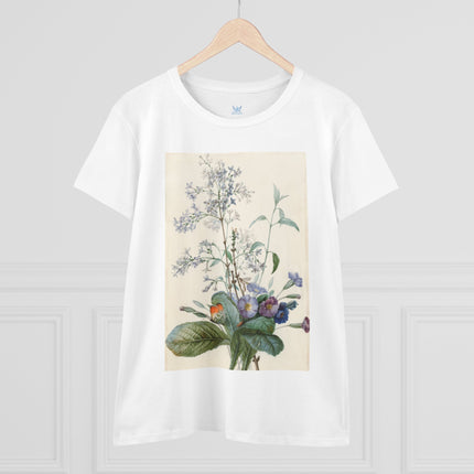 A Bouquet of Flowers with Insects by Pierre Joseph Redouté Women's Midweight Cotton Tee