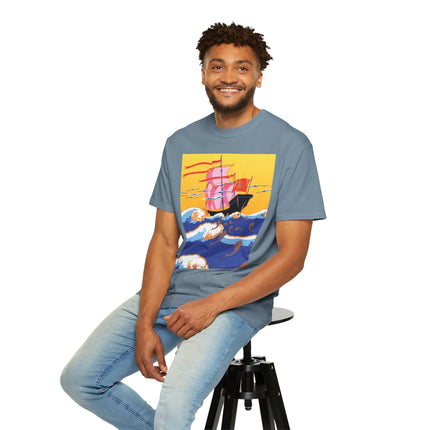 Golden Seas and Whimsical Dreams Unisex Garment-Dyed T-shirt