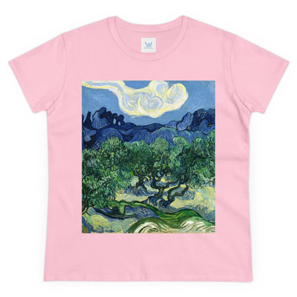 Olive Trees by Vincent Van Gogh Women's Midweight Cotton Tee