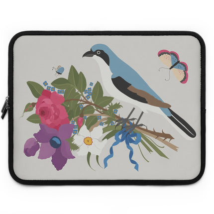 🐦🦋 Bluebird & Butterfly Laptop Sleeve – Elegant Charm & Springtime Grace
