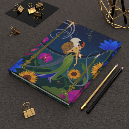 🌙🌻 The Lovers Of The Midnight Flower Garden Hardcover Journal – Art Deco Romantic Elegance