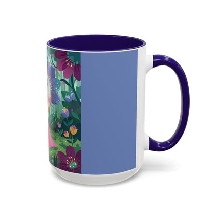 The Lady Of The Enchanted Mirror Colorful Mugs – Art Deco Botanical Elegance