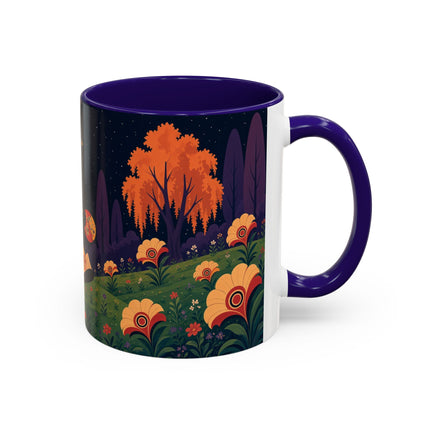 🌙🌼 The Moonlit Floral Dancer Colorful Mug – Art Deco Garden Fantasy