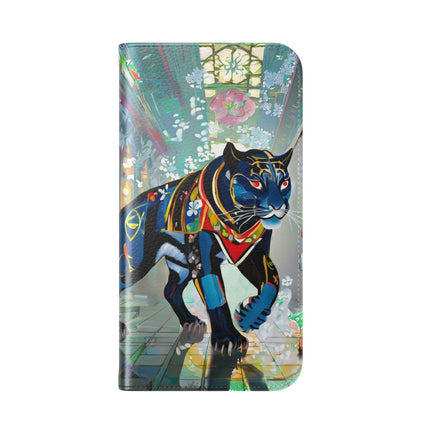 🐾💎 Cyber Panther's Hunt Flip Case – Digital Instinct & Neon Pursuit