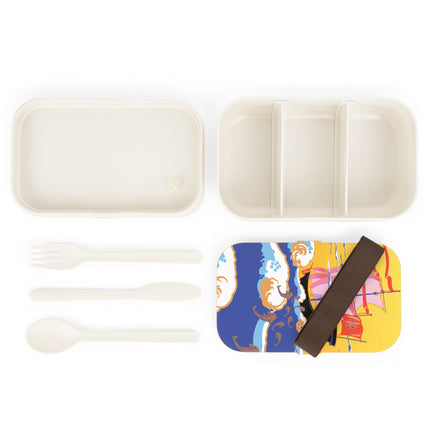 Gilded Voyage: Pink Sails & Flying Fish Bento Lunch Box
