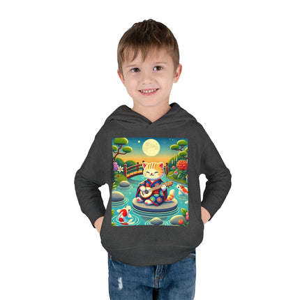 Melodic Kitten by the Koi Pond Toddler Pullover Fleece Hoodie