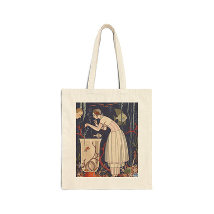 The Dazzling Little Fish by George Barbier Cotton Canvas Tote Bag