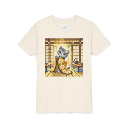 Playful Kitten in the Tea Room Youth Short Sleeve Tee