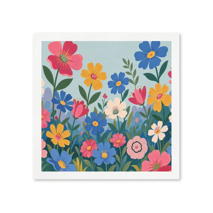🌸🌼 The Enchanted Rainbow Wildflower Garden Napkins – Whimsical Botanical Floral Art