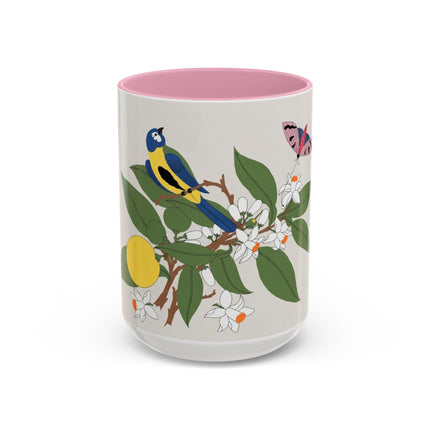 Blue Tit & Butterfly Colorful Mugs – Spring Harmony & Delicate Beauty