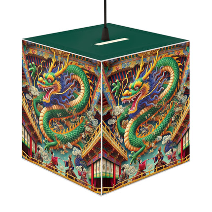 Tibetan Dragon Over Kabuki Duel Light Cube Lamp