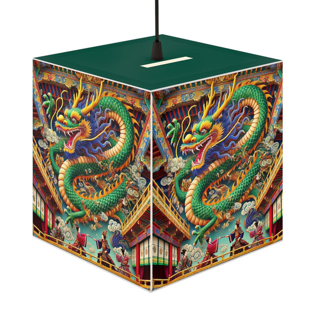 Tibetan Dragon Over Kabuki Duel Light Cube Lamp