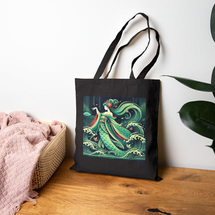 Mermaid Queen Rising from the Deep Cotton Canvas Tote Bag