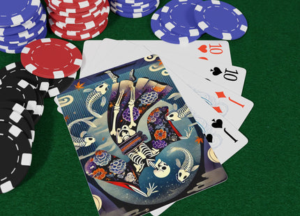 Skeleton Kabuki Performer Playing Cards