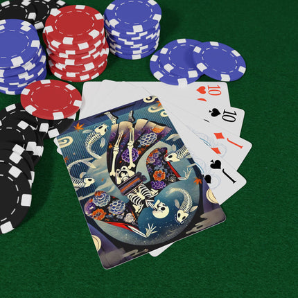 Skeleton Kabuki Performer Playing Cards