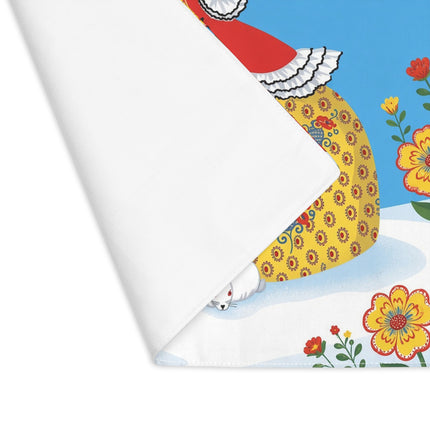 🌼🐇 The Lady Of The Golden Winter Garden Placemat – Art Deco Christmas Whimsy
